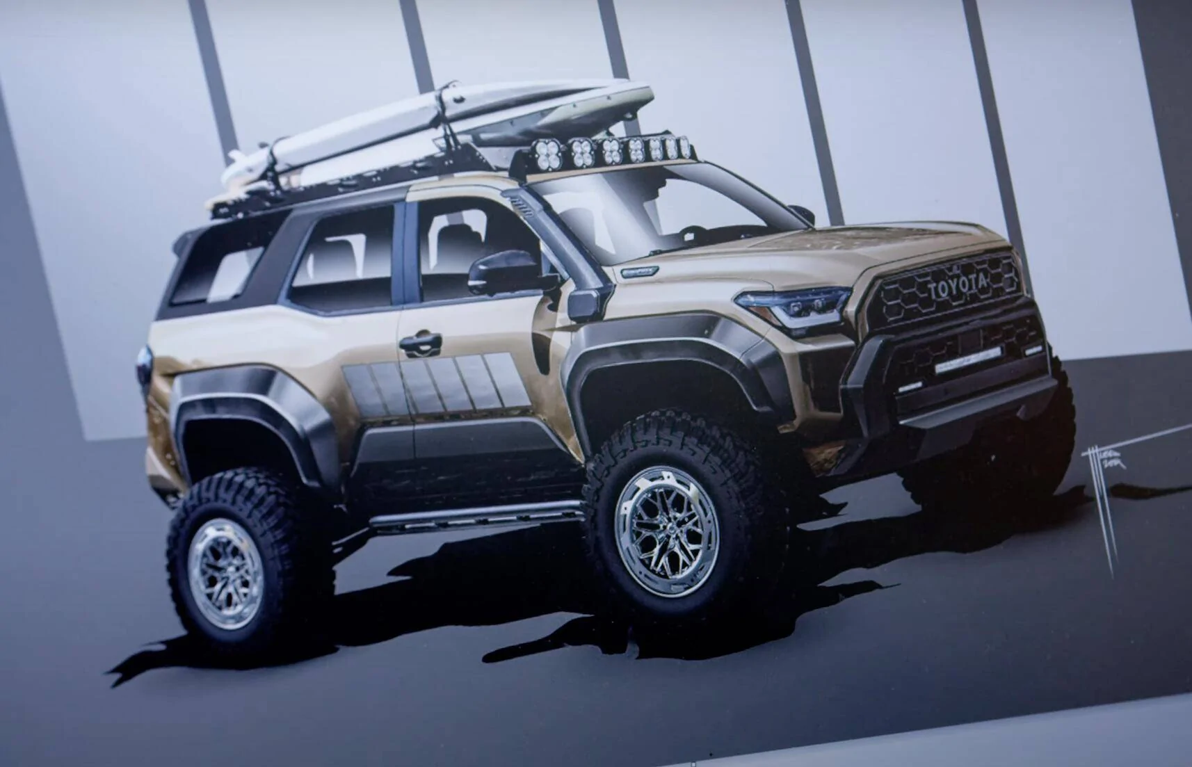 2025 4runner 6th gen First peek! 2025 4Runner TRD 2-Door Convertible Surf Concept SEMA Build w/ removable top -- by Toyota 2024 4runner trd 2 door convertible sema build concept