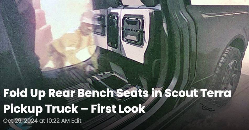 2025 4runner 6th gen Scout EV Pickup & SUV debut w/ Gas Range Extender, 4x4, BOF, Lockers, Sway Bar Disconnect -- All Specs, Wallpapers, Video ut-fold-up-rear-bench-seats-terra-pickup-truck-