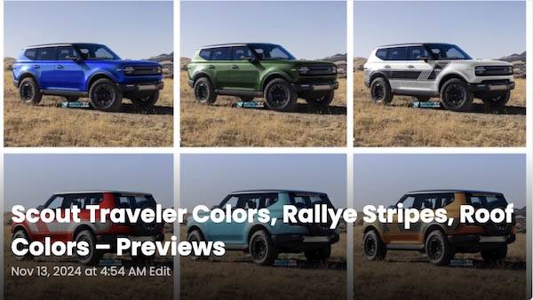 2025 4runner 6th gen Scout EV Pickup & SUV debut w/ Gas Range Extender, 4x4, BOF, Lockers, Sway Bar Disconnect -- All Specs, Wallpapers, Video scout-traveler-colors-previews-jpg-jpg-jpg-