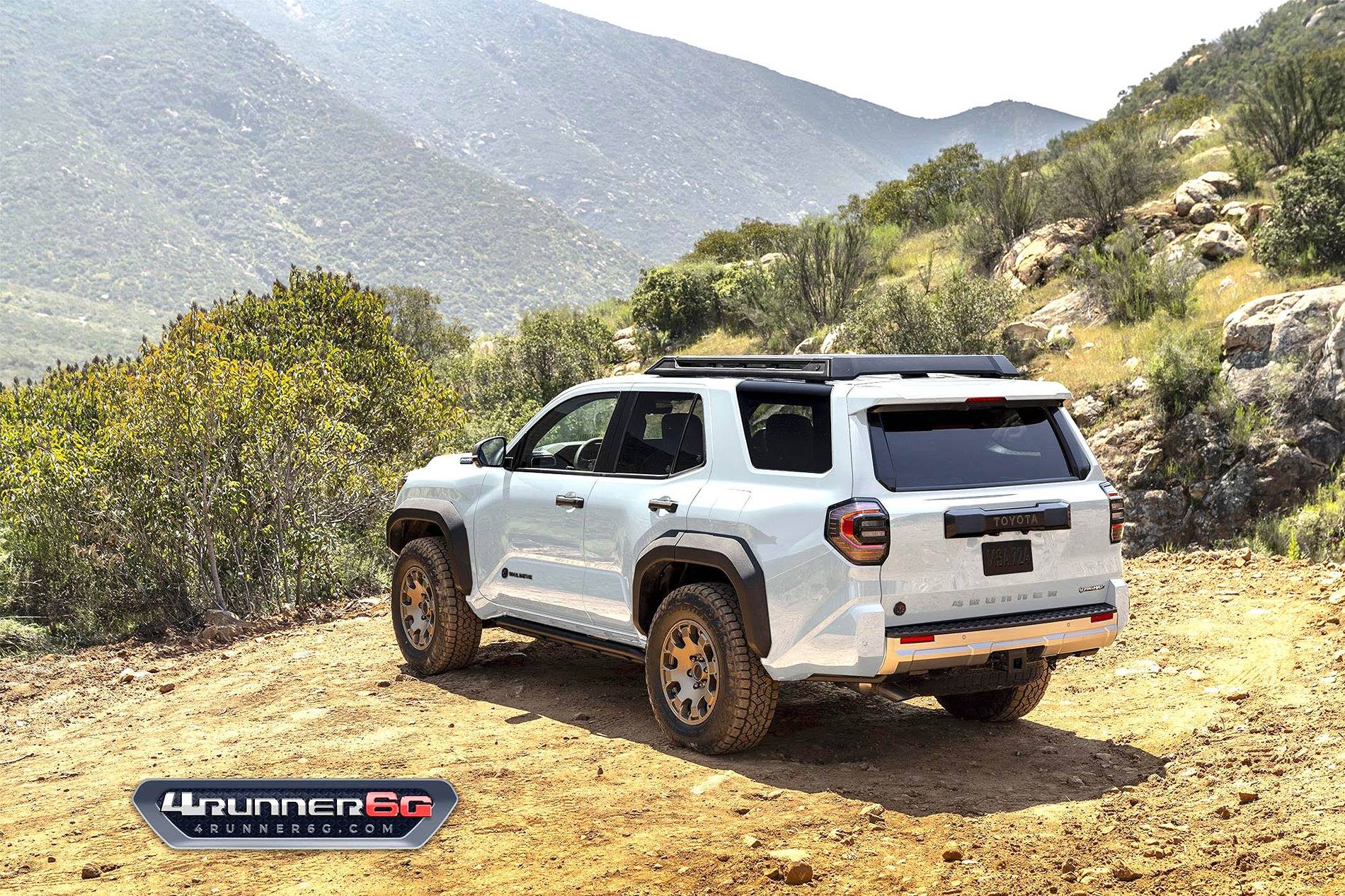 2025 Toyota 4runner TRAILHUNTER Specs, Features, Price -- 2025 4Runner 6th Gen ++ Colors, Interiors, Accessories, Options Ice Cap White 2025 4runner Trailhunter rear