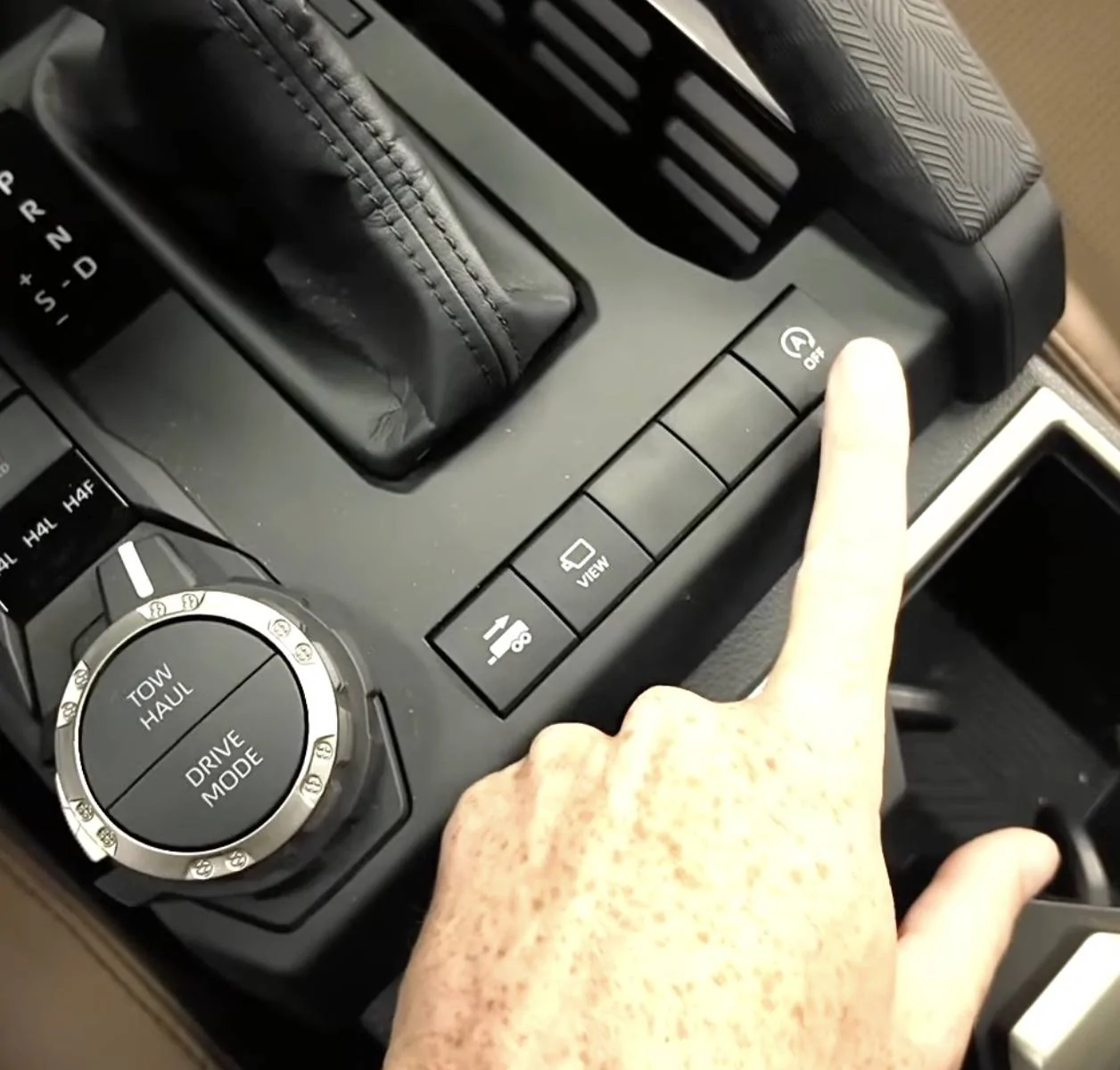 2025 4runner 6th gen 3rd Row Seats in 6th Gen 4Runner: Folded, Legroom, Headroom, Cargo Space -- in Limited Trim 2025 4Runner 6th Gen (Supersonic Red / Portobello) transmission control drive mode center console limited trim 2025 4runner 6th gen 2
