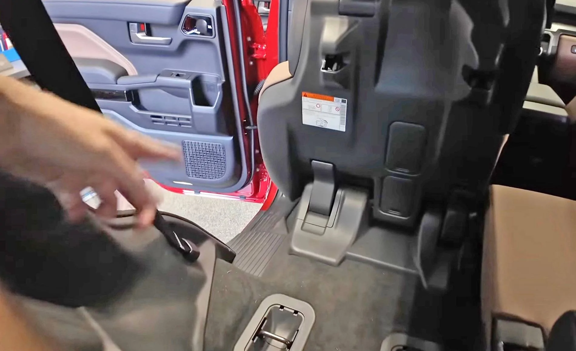 2025 4runner 6th gen 3rd Row Seats in 6th Gen 4Runner: Folded, Legroom, Headroom, Cargo Space -- in Limited Trim 2025 4Runner 6th Gen (Supersonic Red / Portobello) 3rd third row seats folded down legroom headroom dimensions cargo space Limited trim 2025 4ru