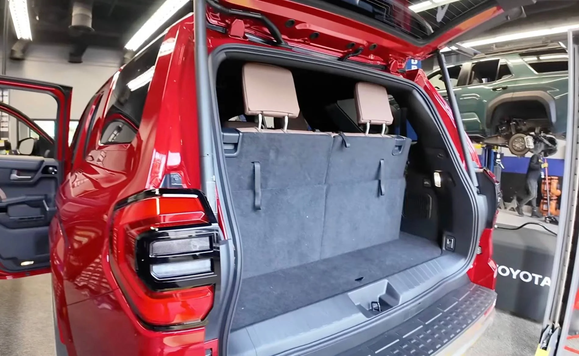 2025 4runner 6th gen 3rd Row Seats in 6th Gen 4Runner: Folded, Legroom, Headroom, Cargo Space -- in Limited Trim 2025 4Runner 6th Gen (Supersonic Red / Portobello) 3rd third row seats folded down legroom headroom dimensions cargo space Limited trim 2025 4ru