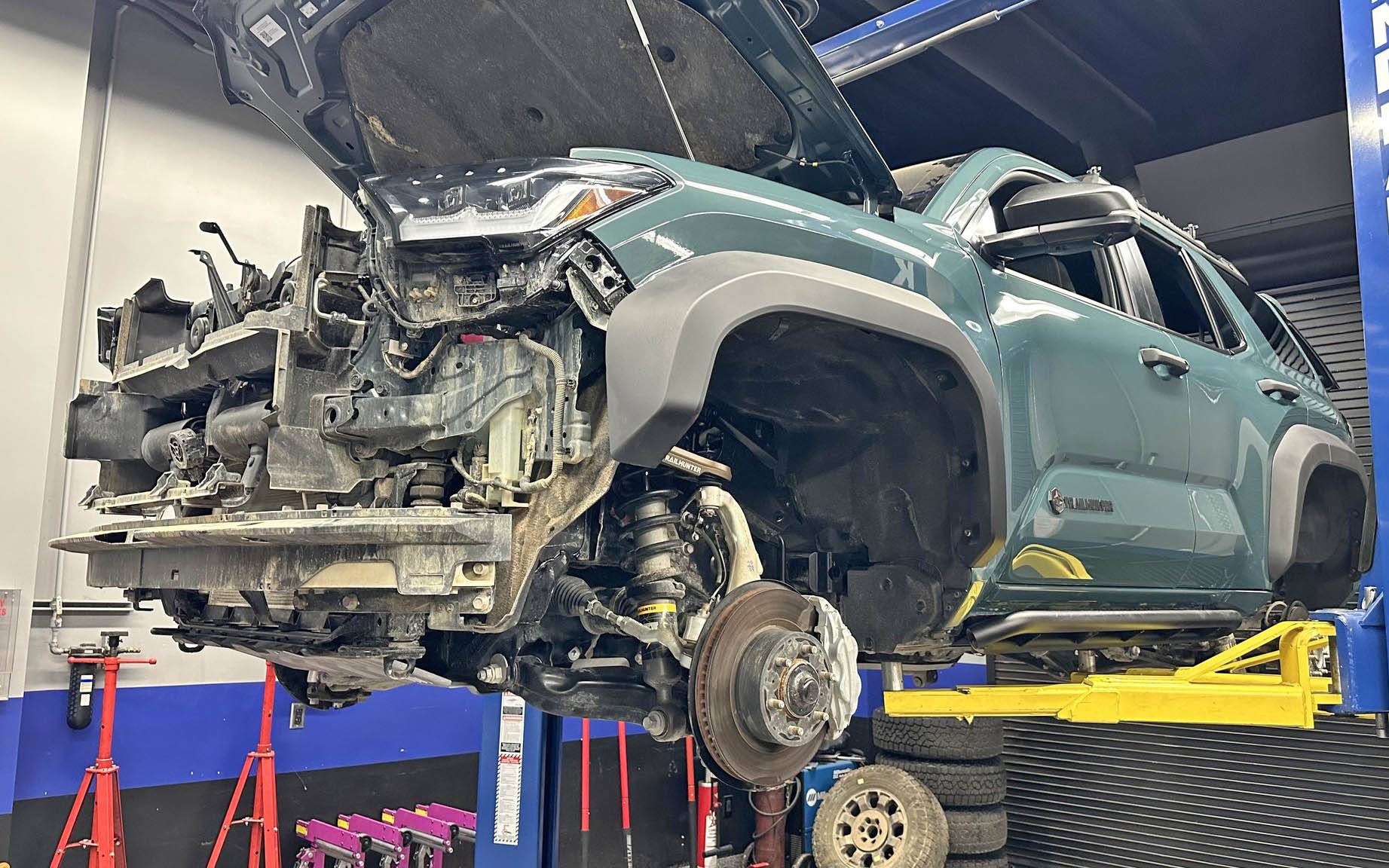 2025 4runner 6th gen Front bumper removed from 2025 4Runner Trailhunter - photos Front bumper cover removed trailhunter 2025 4runner 6th gen 2