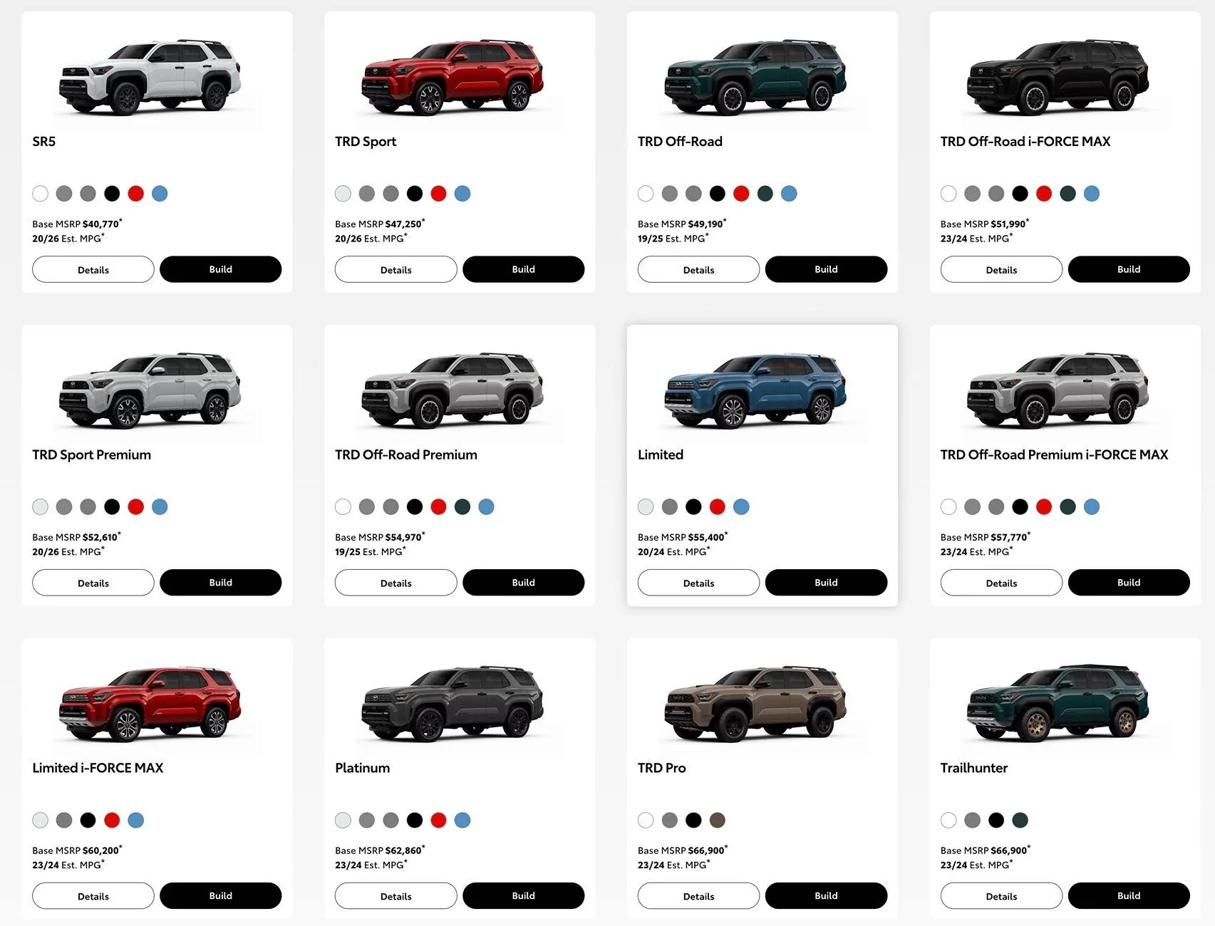 2025 Toyota 4runner Build & Price Configurator for 2025 4Runner models / trims now on Toyota website! [Update: ALL trims now available] 2025 toyota 4runner build & price configurator