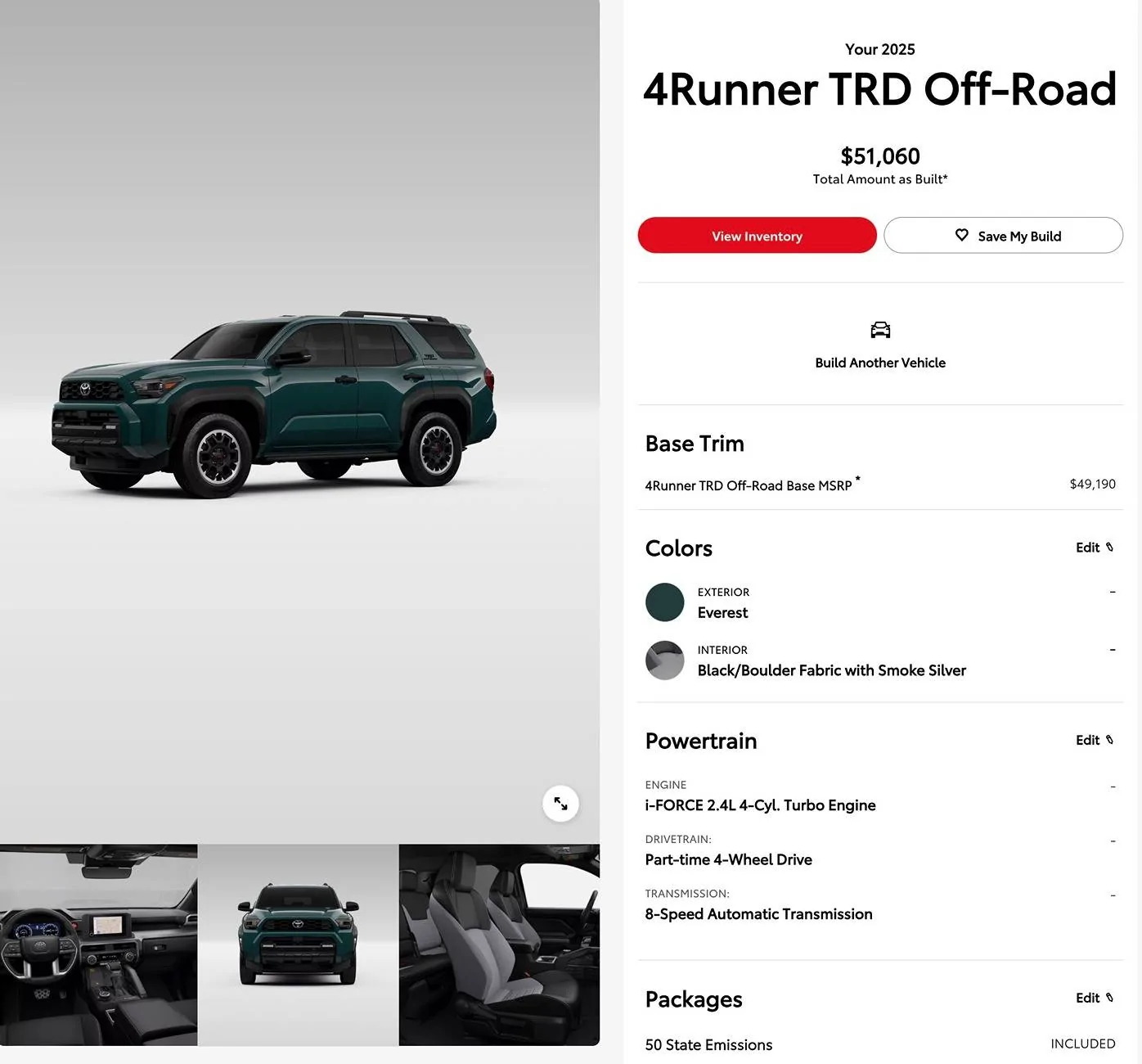 2025 4runner 6th gen Build & Price Configurator for 2025 4Runner models / trims now on Toyota website! [Update: ALL trims now available] Everest 2025 4runner TRD Off-Road Build & Pric