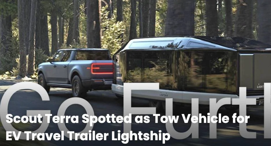 2025 4runner 6th gen Scout EV Pickup & SUV debut w/ Gas Range Extender, 4x4, BOF, Lockers, Sway Bar Disconnect -- All Specs, Wallpapers, Video scout-terra-pickup-towing-trailer-jpg