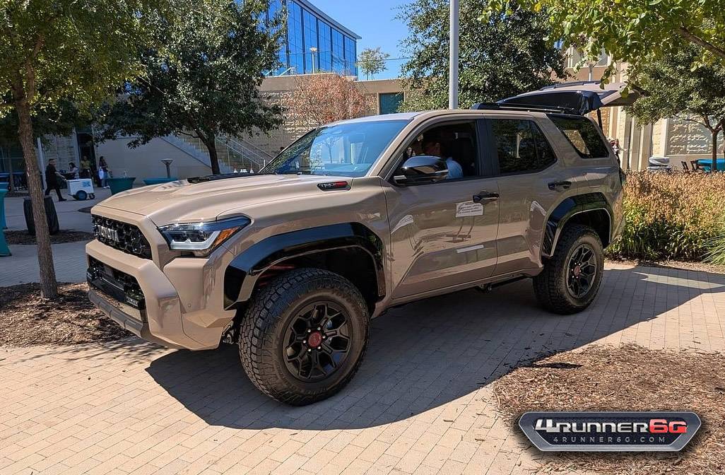 2025 4runner 6th gen Mudbath TRD Pro public sighting Mudbath color TRD Pro Trim 2025 Toyota 4Runner 6th Gen