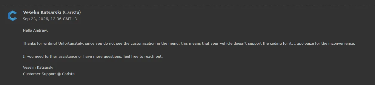 2025 2026 4runner 6th gen Carista Options / Settings for 2025+ 4Runner 6th Gen (screenshots) 1790205161710-0d