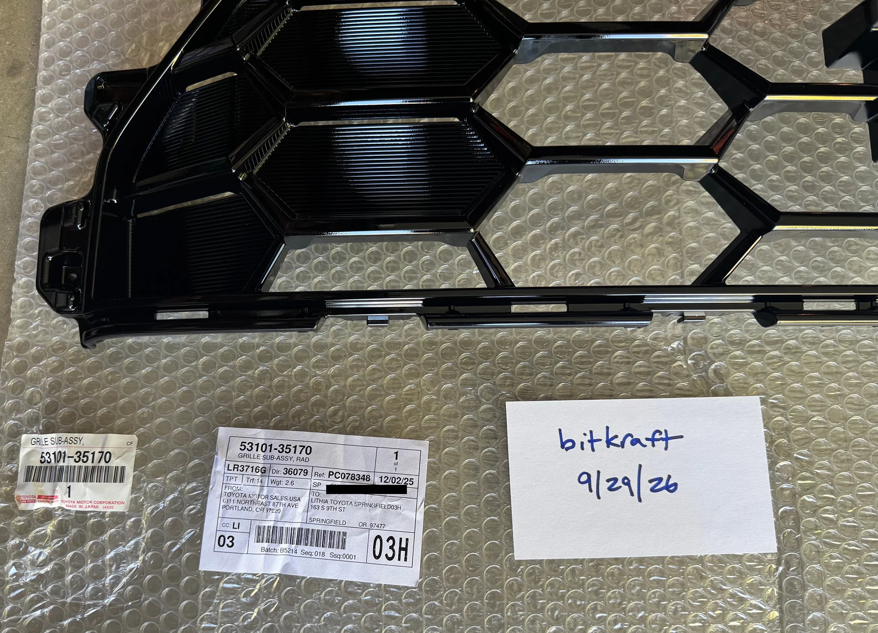 2025 2026 4runner 6th gen WTS: 2025 4runner TRD Pro Grille - 53101-35170 grill-02