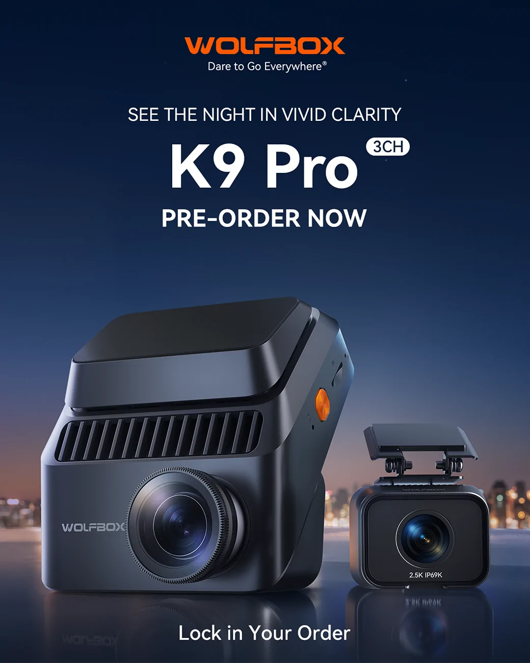 2025 2026 4runner 6th gen Meet the New Wolfbox K9 Pro: 4K 3-CH Dash Cam – Pre-Orders Now Open K9 PRO主视觉-社媒-1080-1350预售海报