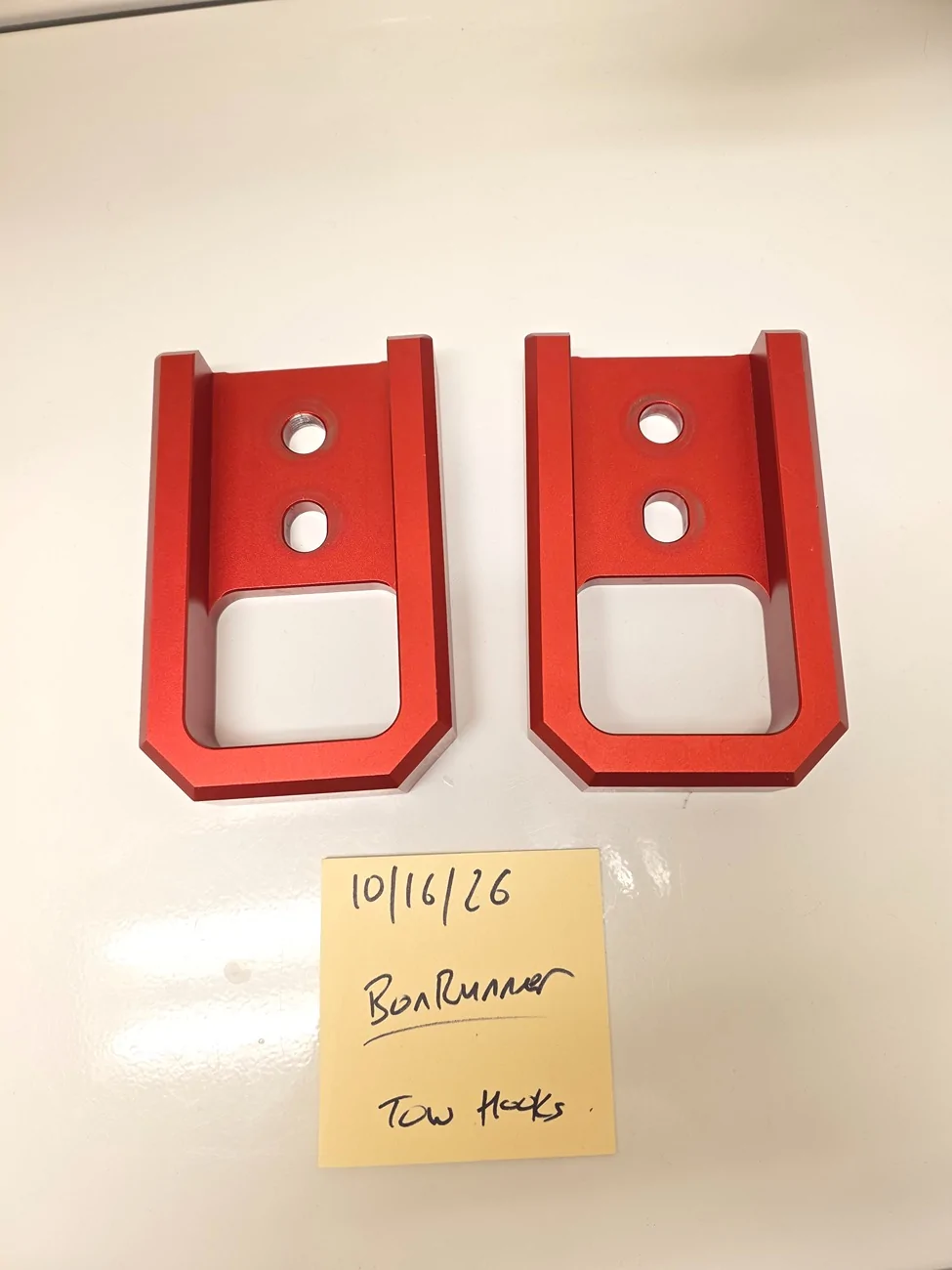 2025 2026 4runner 6th gen Front Red Aluminum Tow Hooks. 20261015_214151