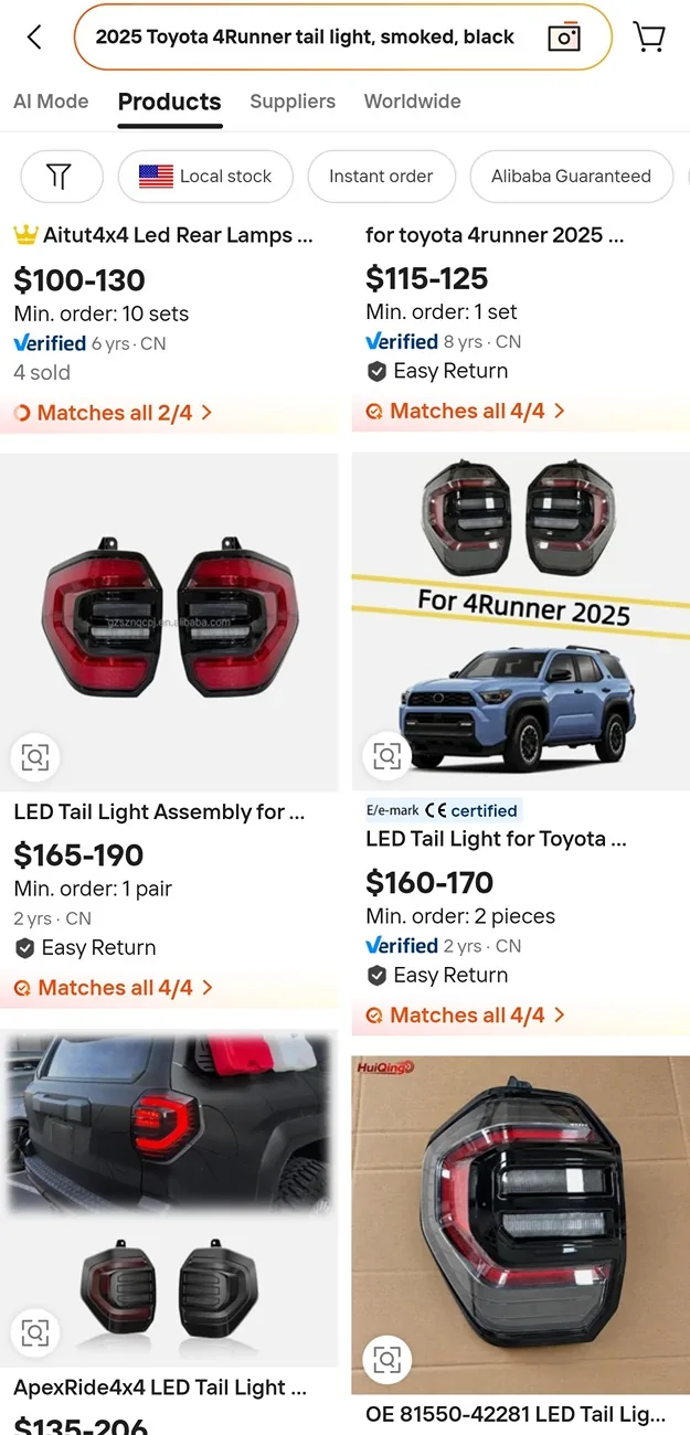 2025 2026 4runner 6th gen Rave Off Road Stealth Tail Lights installed Screenshot_20261017_115133_Alibabacom