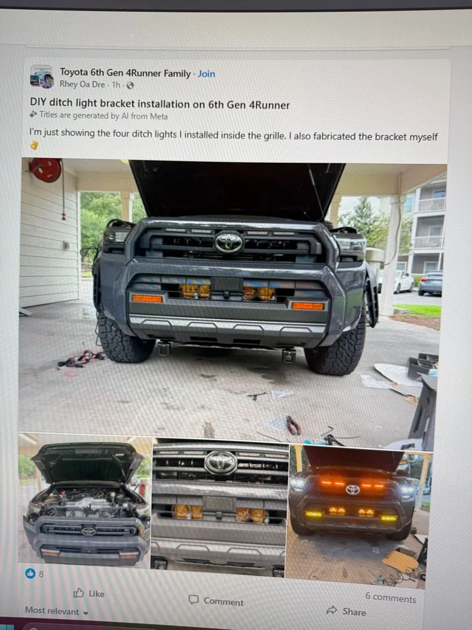 2025 2026 4runner 6th gen Behind grill light brackets - aftermarket options? IMG_8510