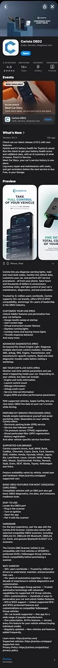 2025 2026 4runner 6th gen Carista App v10.1.1 gets new features Picsew_20261019184439