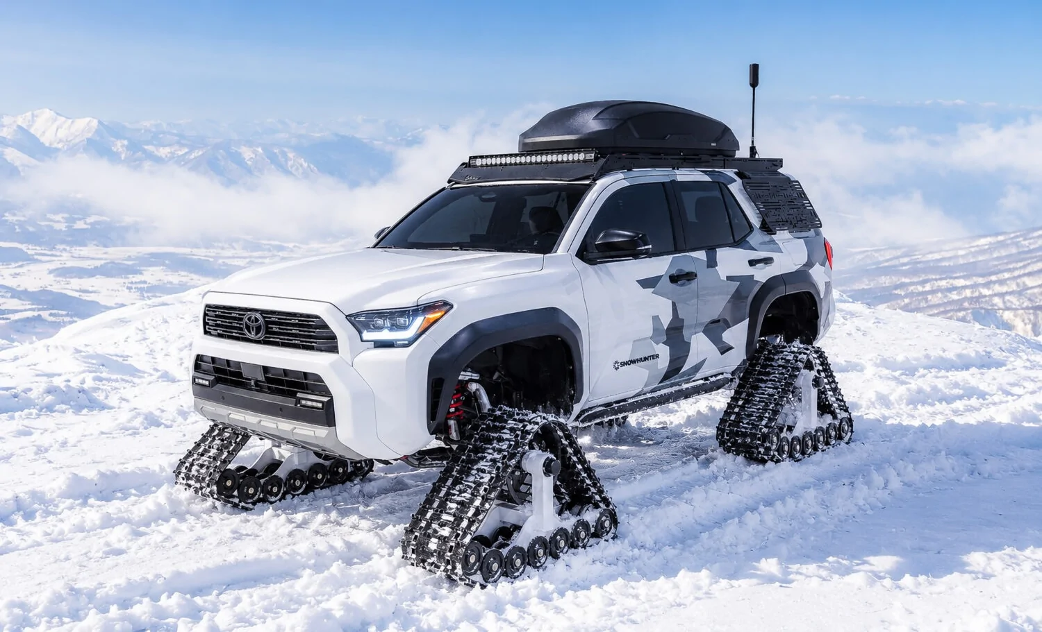 2025 2026 4runner 6th gen Snowhunter 4Runner on Tracks Unleashed for 2026 SEMA Show Snowhunter_4Runner_Hero_2026-1500x1002