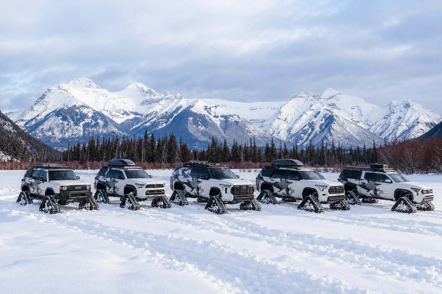 2025 2026 4runner 6th gen Snowhunter 4Runner on Tracks Unleashed for 2026 SEMA Show Snowhunter_Family_Hero_2026_2-1500x1000