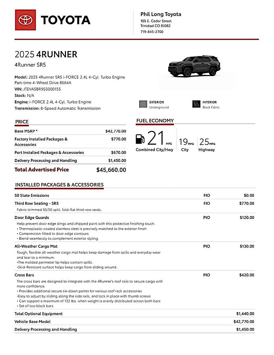 2025 4runner 6th gen Allocations for 2025 4Runner are here! Delivery begins early February 2025 allocation 2025 4runner SR5 3rd row seating