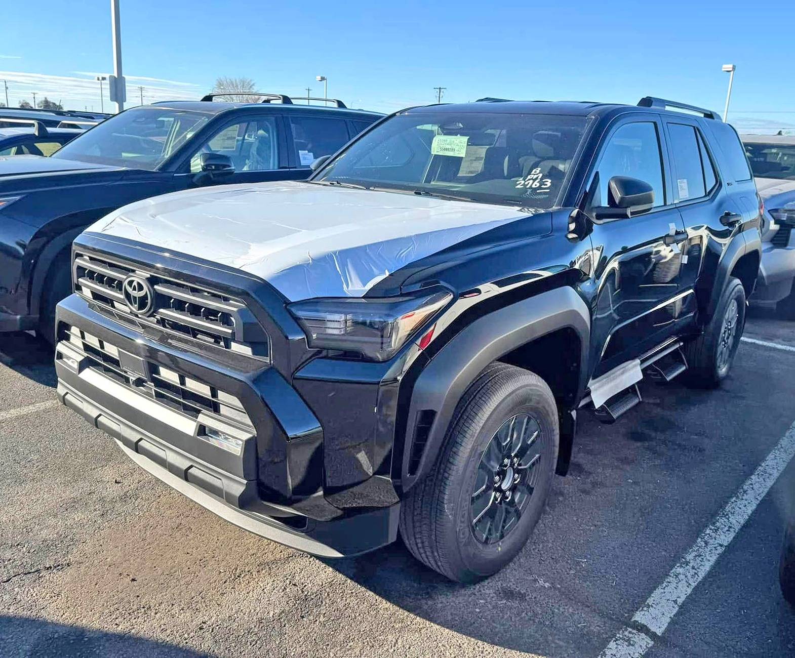 2025 4runner 6th gen Black SR5 2025 4Runner 6th gen w/ black wheels and Predator tube side steps @ dealership Black SR5 2025 Toyota 4Runner 6th gen