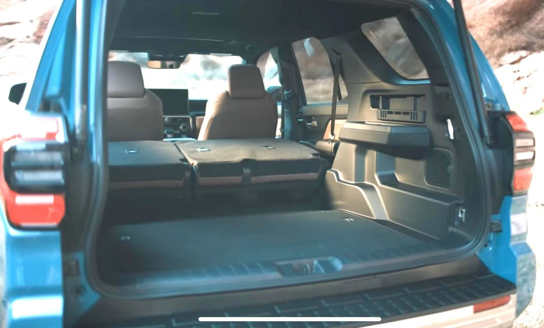 2025 4runner 6th gen Back feat folds flat in 2025 4Runner 6th Gen (Hybrid & Non-Hybrid) 2025-4runner-back-seats-folded-non-hybrid-jpeg