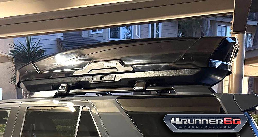 2025 4runner 6th gen Thule Motion XT XL Roof Box on 2025 4Runner - installed photos & MPG (loss) report thule cargo roof box on 2024 4Runner 6th gen Thule Motion XT XL d