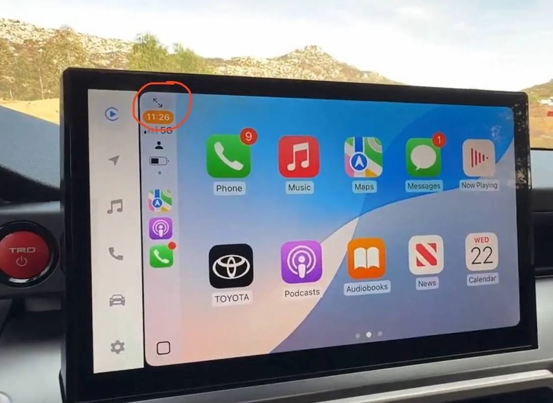 2025 Toyota 4runner Question about Apple CarPlay & Infotainment -- Can it be fullscreened (to hide menu dock)? IMG_1116