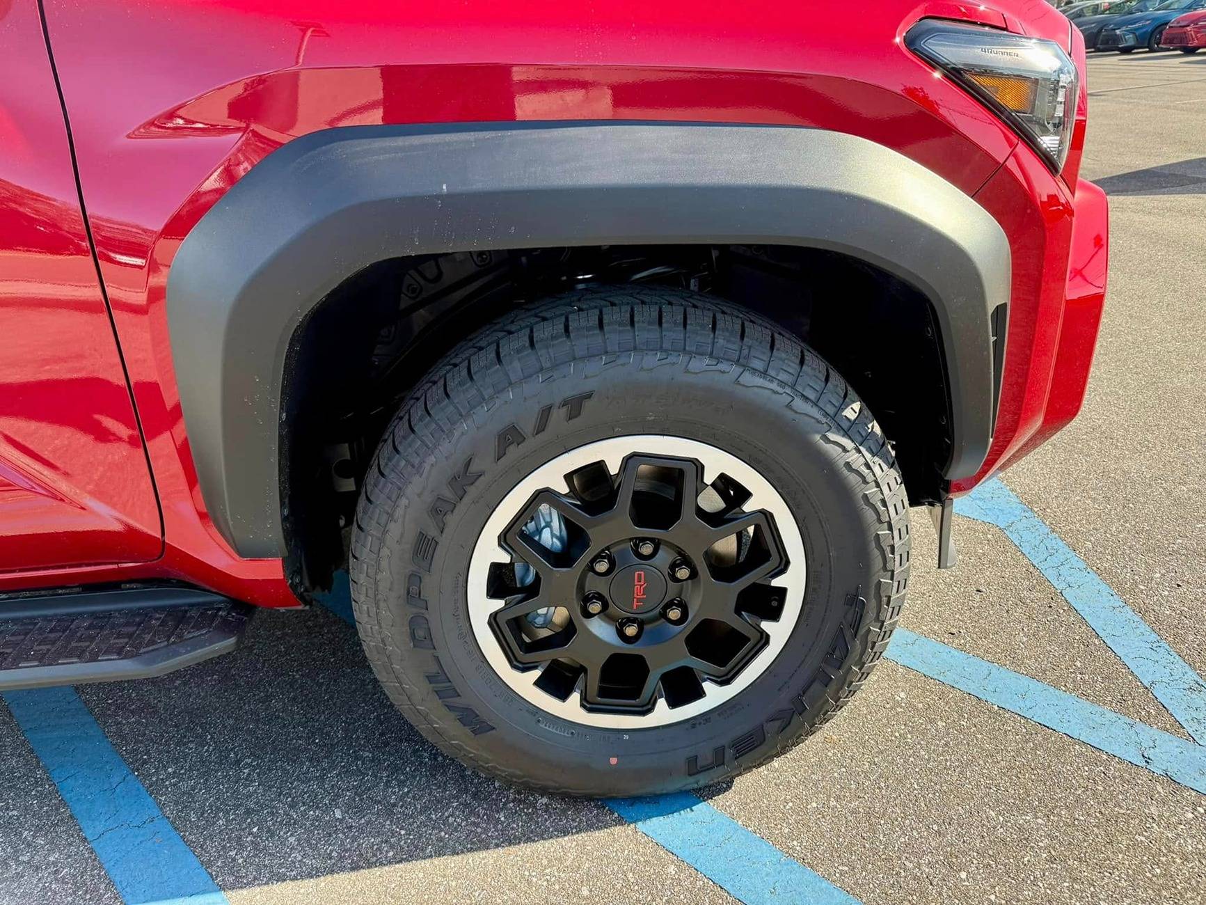 2025 4runner 6th gen Supersonic Red pops in the sun -- TRD Off-Road Premium w/ Black Softex Seats Supersonic Red TRD Off-Road PREMIUM 2025 4runner 6th gen exterior color 4