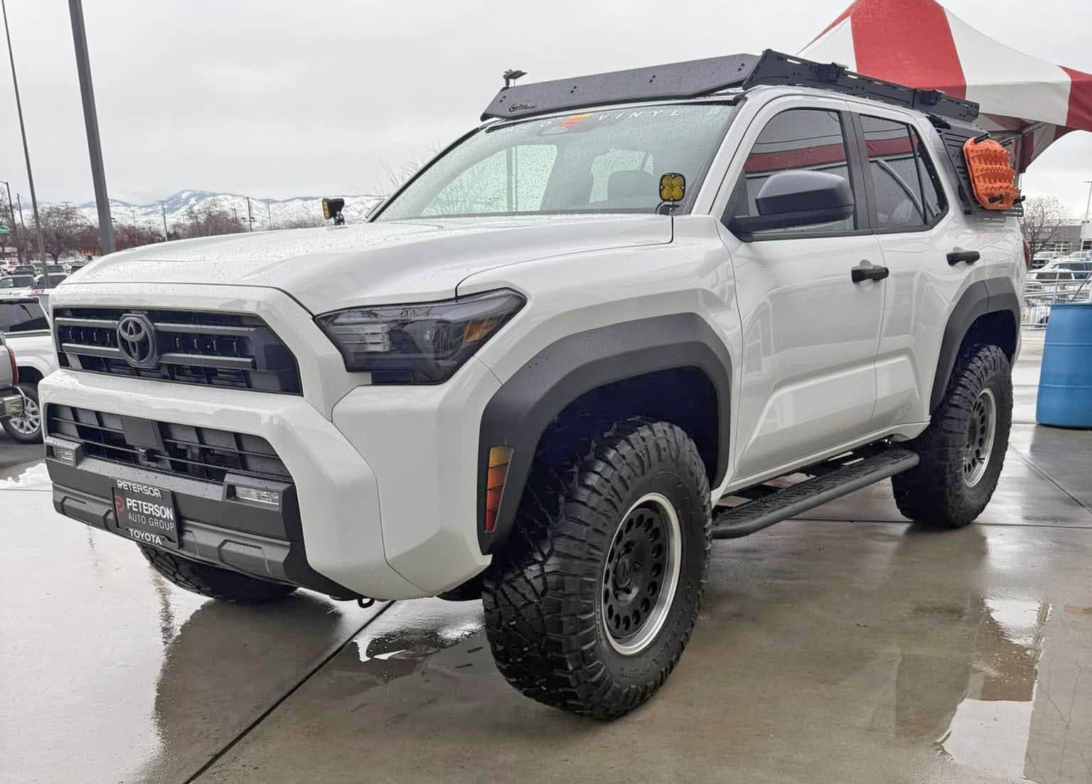 2025 4runner 6th gen ICE CAP WHITE Photos 4Runner 6th Gen (2025+) 35's 35%22 tires 2025 4runner 6th gen aftermarket parts build CBI offroad rock sliders, skide 