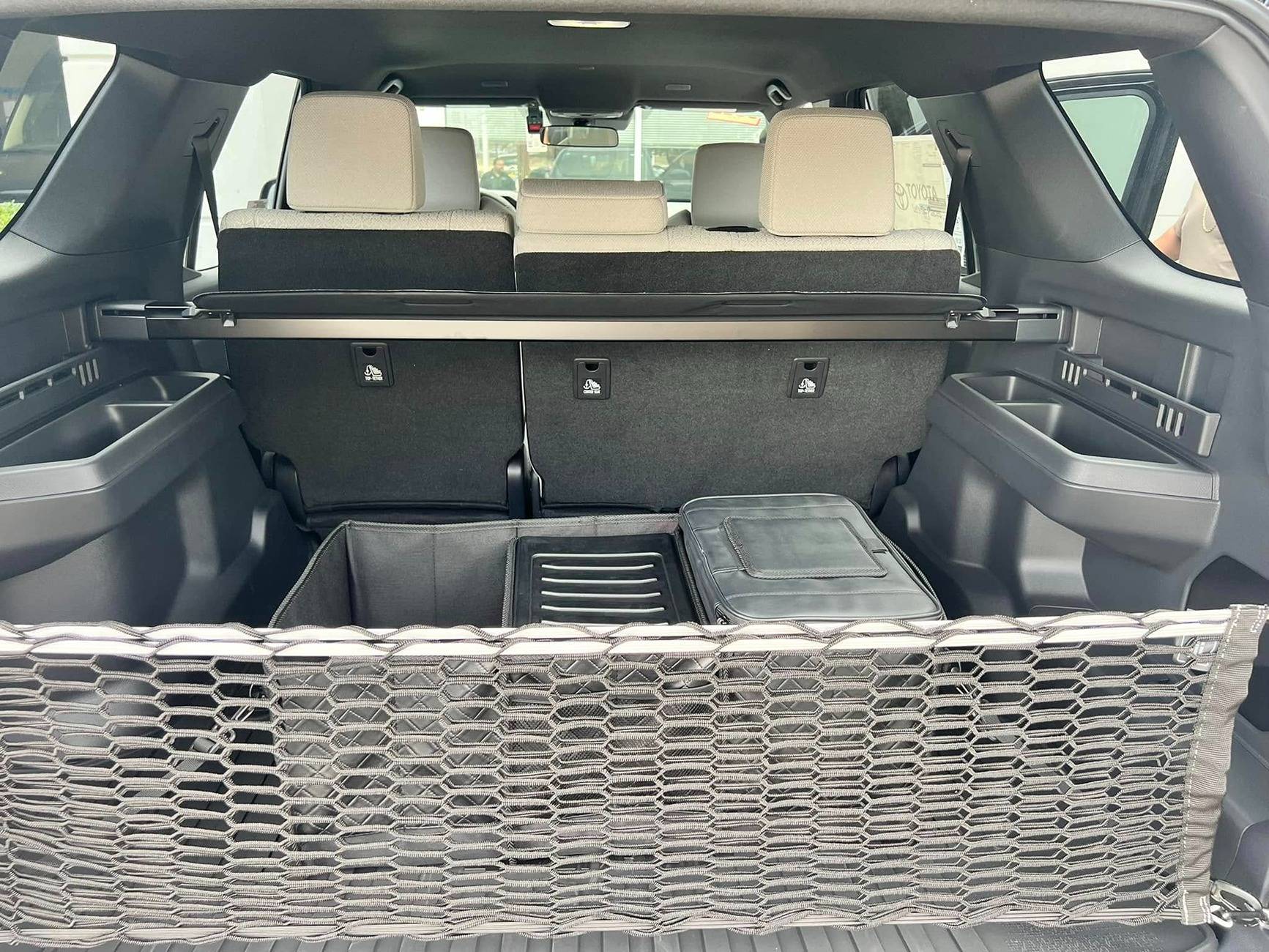 2025 4runner 6th gen Interior: BOULDER (FULL) - photos  Toyota Cargo Net (OEM factory) installed in 2025 4Runner 6th gen