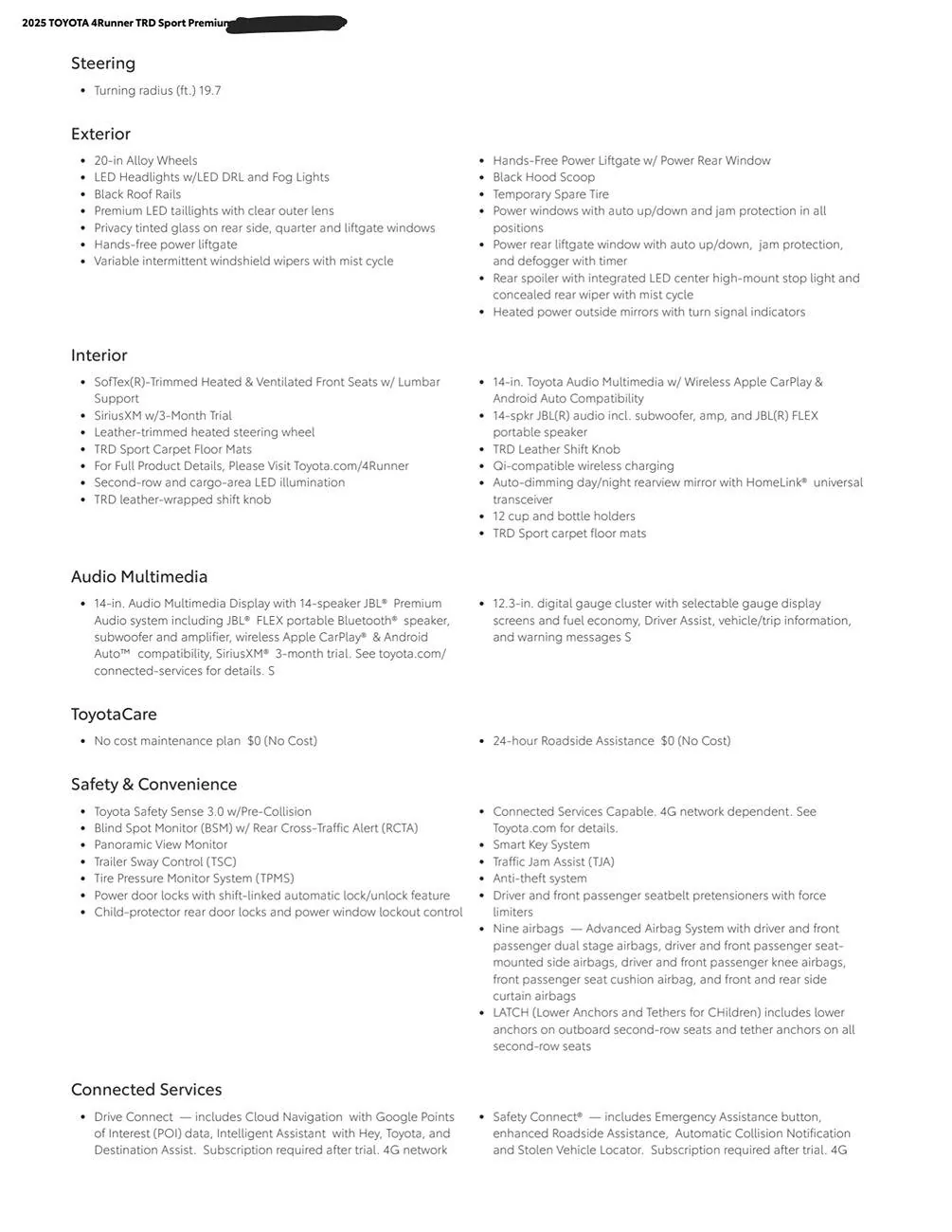 2025 4runner 6th gen Allocations for 2025 4Runner are here! Delivery begins early February 2025 WCP-SPECSHEET_3 (1)