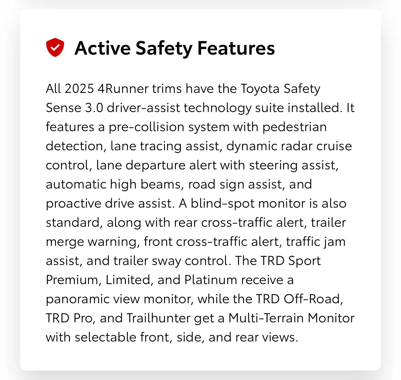 2025 4runner 6th gen Do all 6th Gen 4Runners have Traffic Jam Assist? IMG_1223