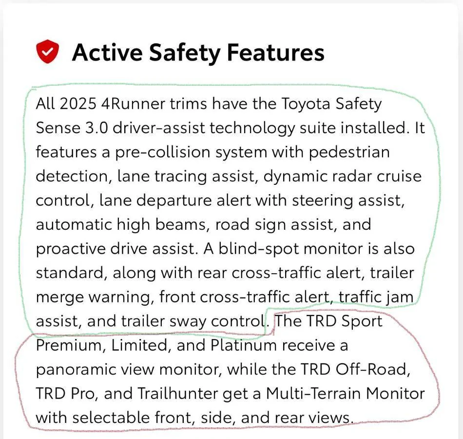 2025 4runner 6th gen Do all 6th Gen 4Runners have Traffic Jam Assist? Toyota TSS 3