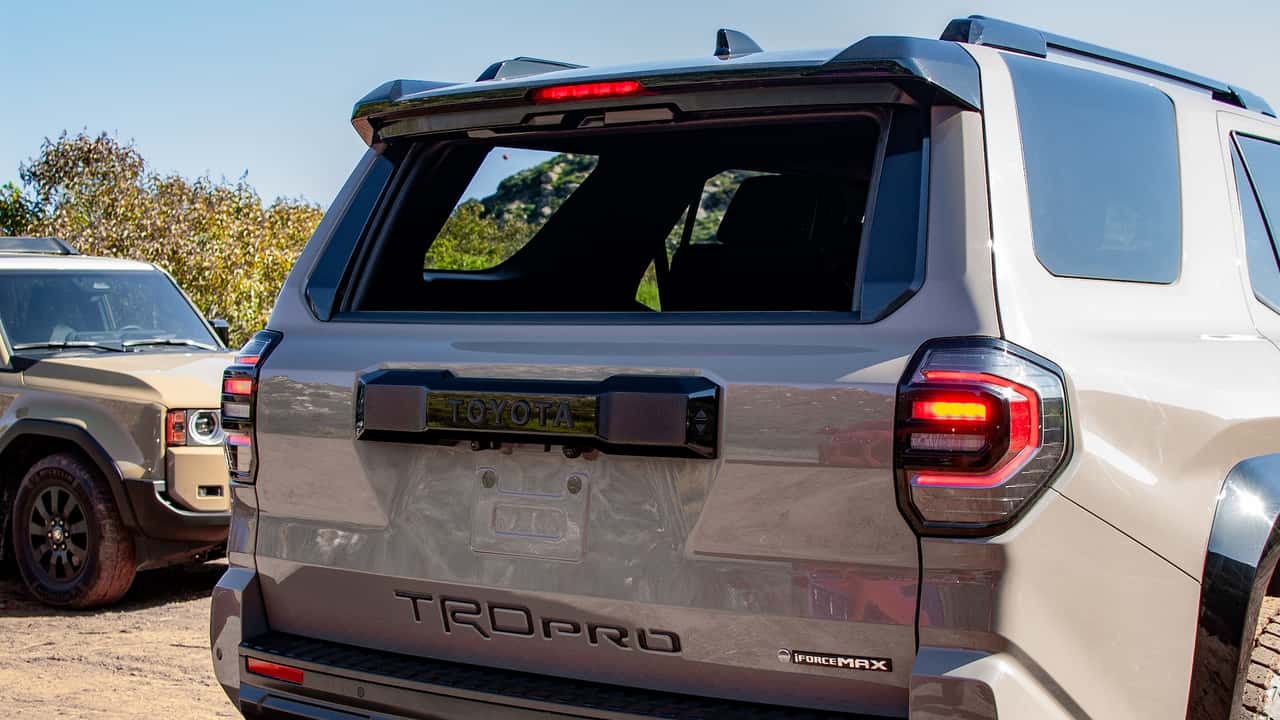 2025 4runner 6th gen OEM Premium / Upgraded / TRD Pro LED Taillights are plug-and-play upgrade install (clear outer lens version) 2025-toyota-4runner-rear-glass