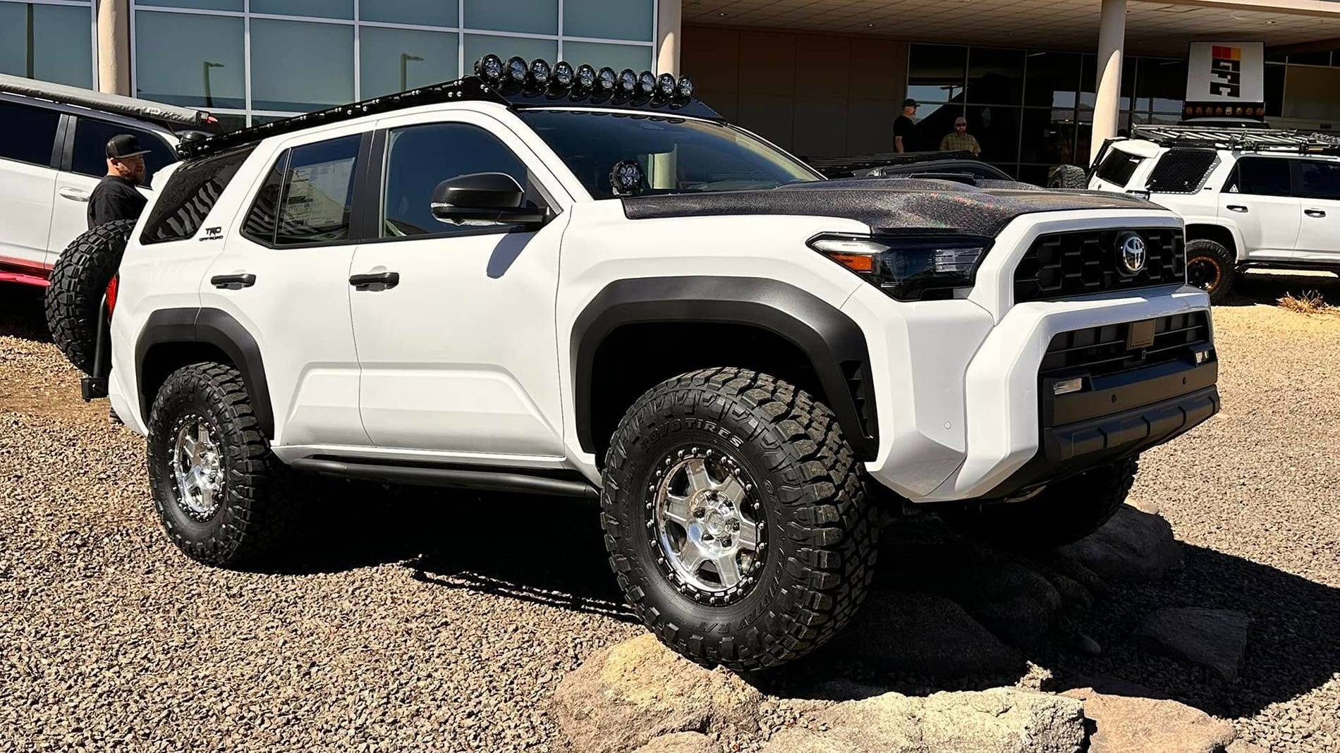 2025 4runner 6th gen ICE CAP WHITE Photos 4Runner 6th Gen (2025+) Aftermarket 2024 4Runner 6th gen build ice cap trd off-road carbon fiber hood 3