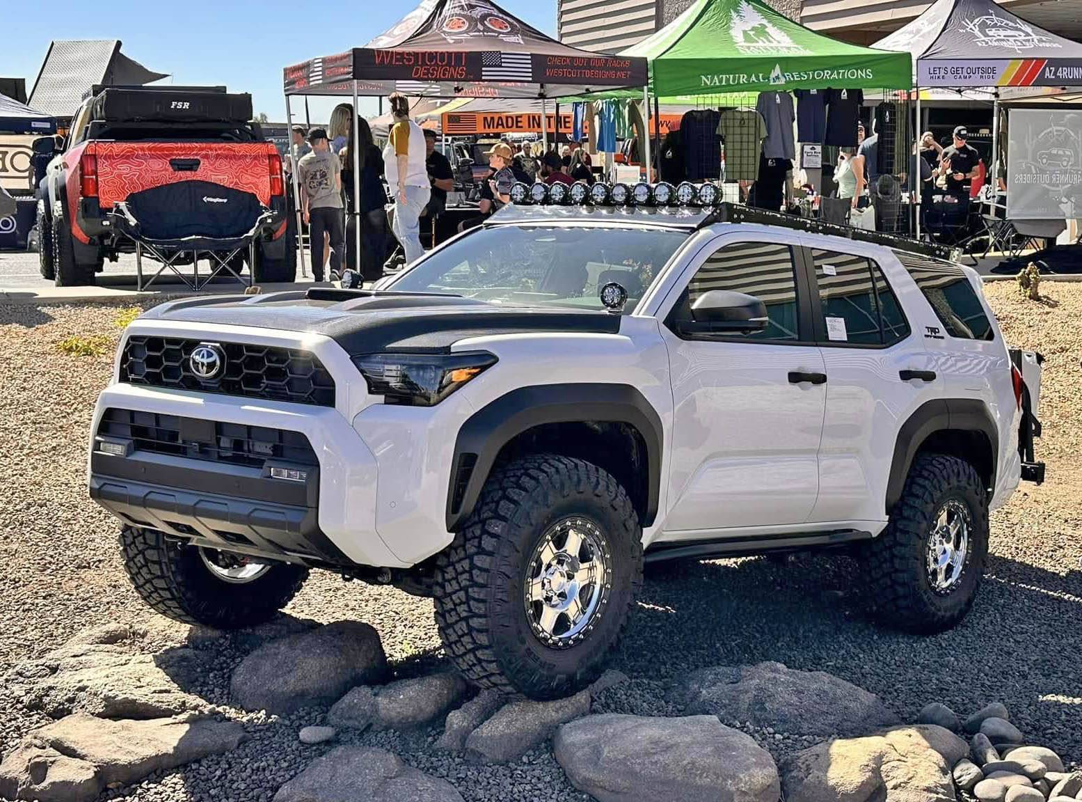 2025 4runner 6th gen ICE CAP WHITE Photos 4Runner 6th Gen (2025+) Aftermarket 2024 4Runner 6th gen build ice cap trd off-road carbon fiber hood 1