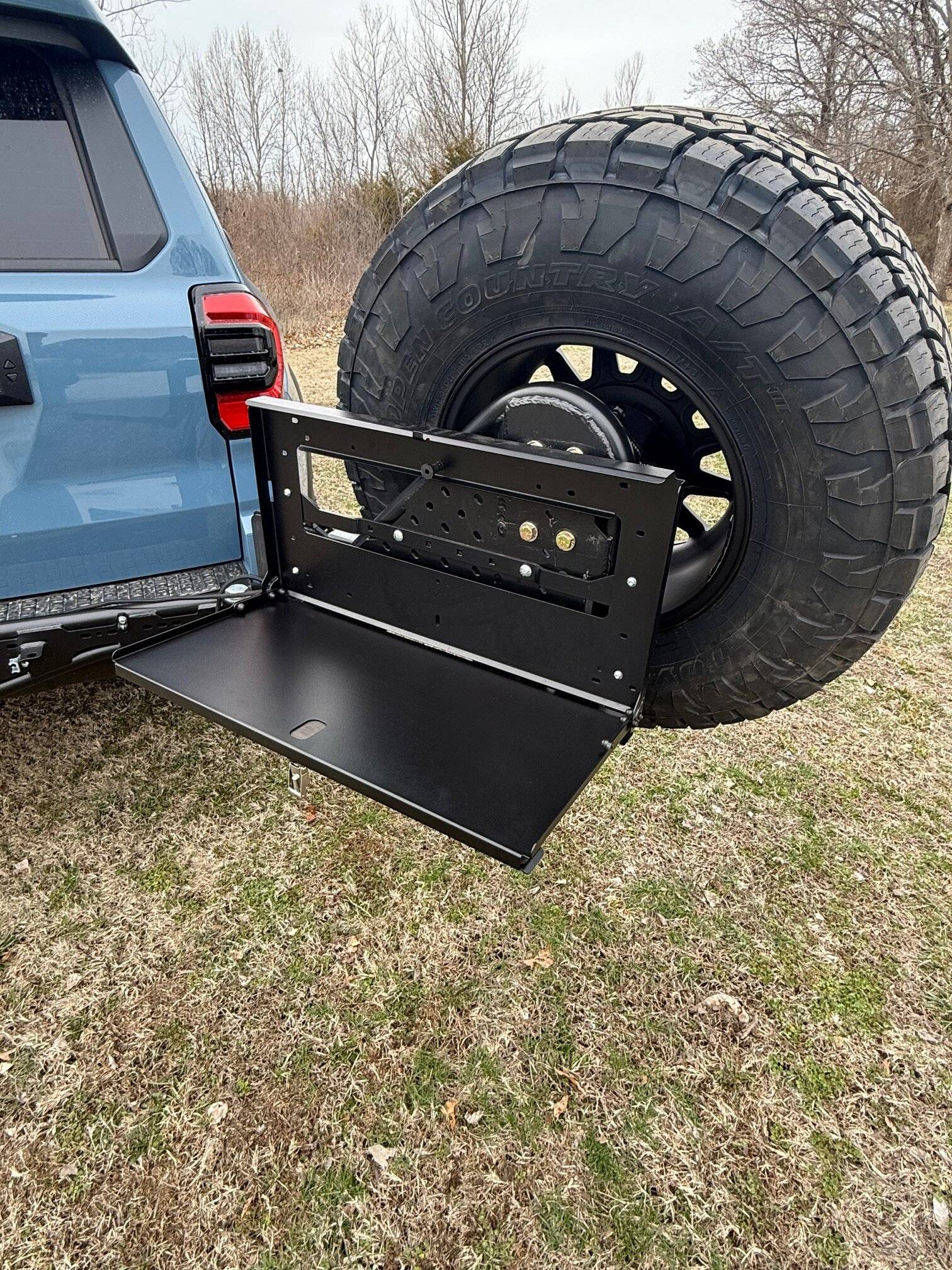 2025 4runner 6th gen Dirtcom trail swing spare tire carrier installed IMG_7354