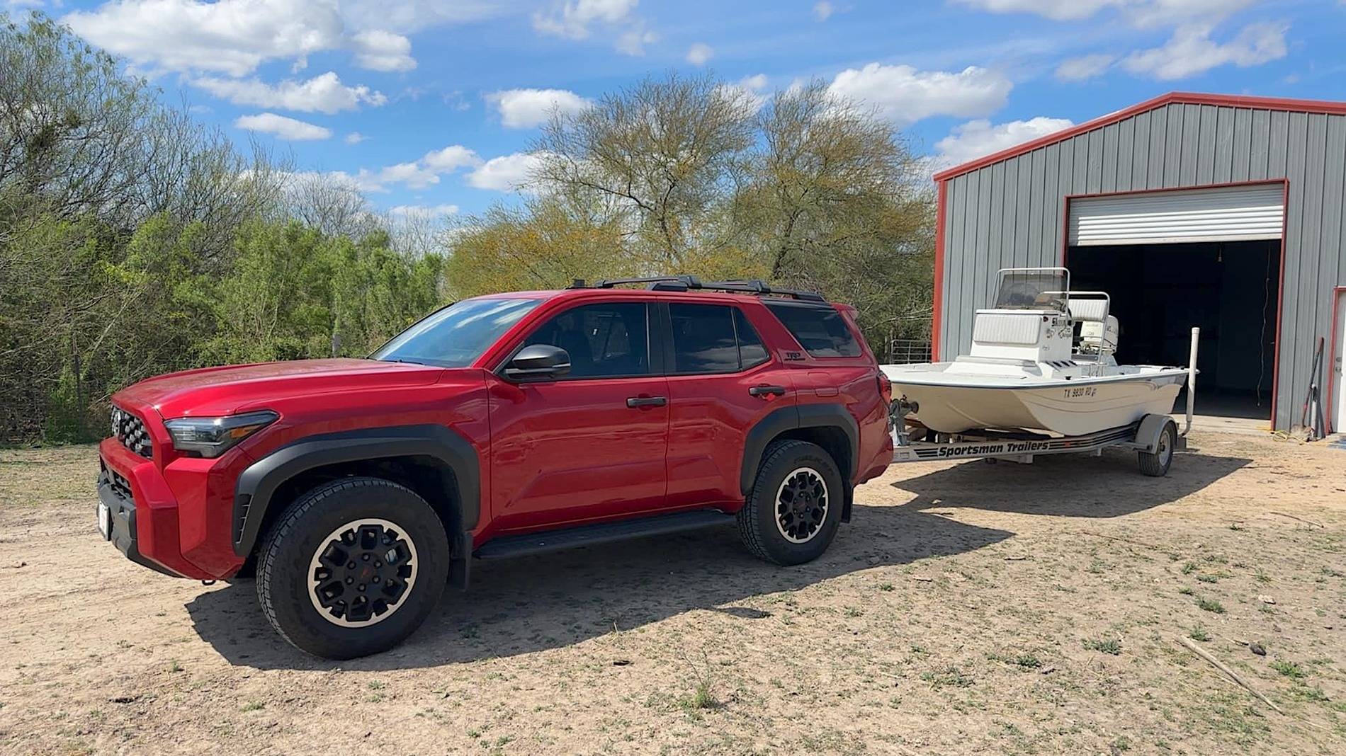 2025 4runner 6th gen SUPERSONIC RED Photos 4Runner 6th Gen (2025+) supersonic red trd off-road 2025 4runner towing boat