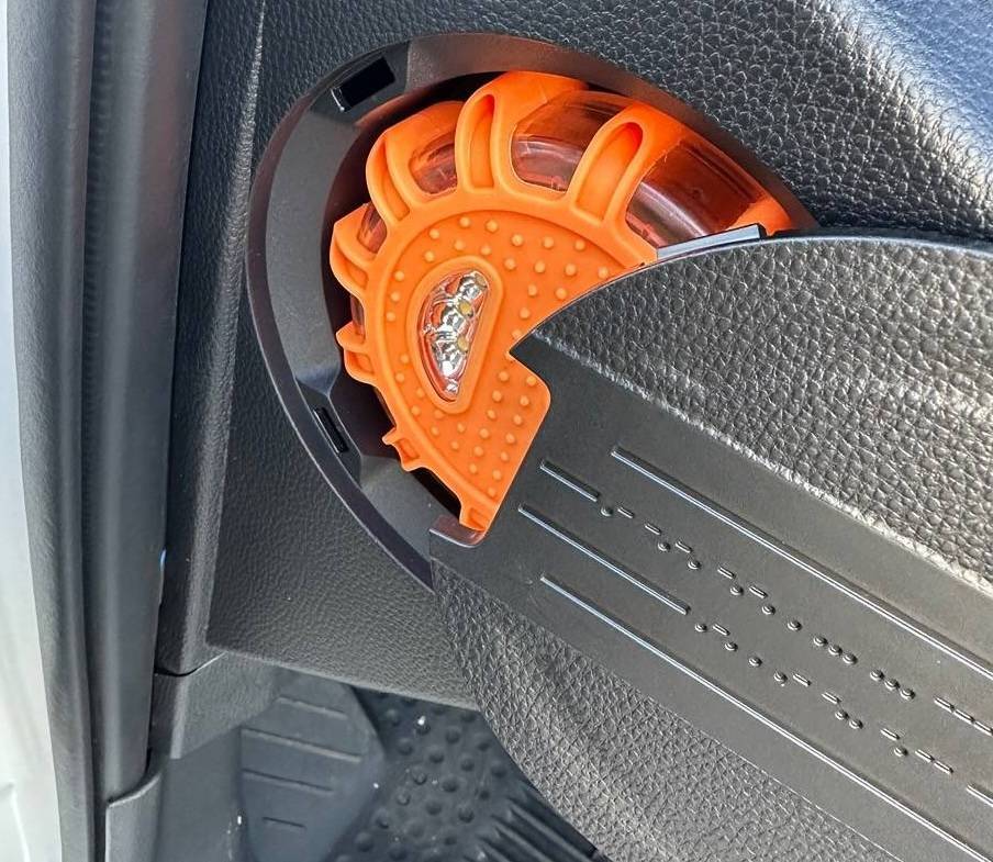 2025 4runner 6th gen $10 LED light alternative to Toyota LED Lantern (for side storage dash compartment) - VIDEO added flashing-roadside-emergency-flare-led-puck2-jpe