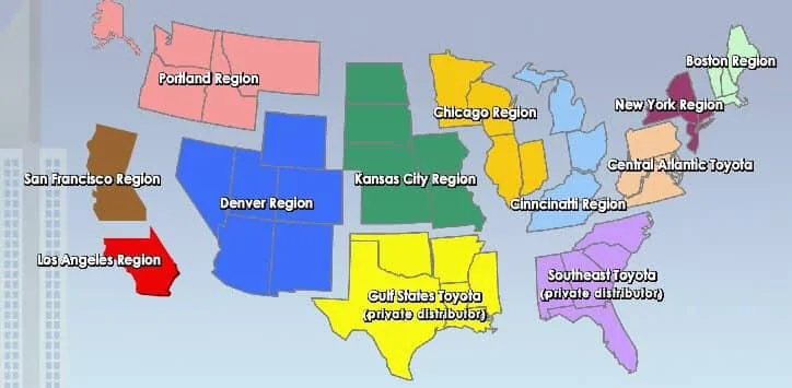 2025 4runner 6th gen Toyota Regions = why different sales incentives & lease / financing rates between states & regions Toyota Sales Regions