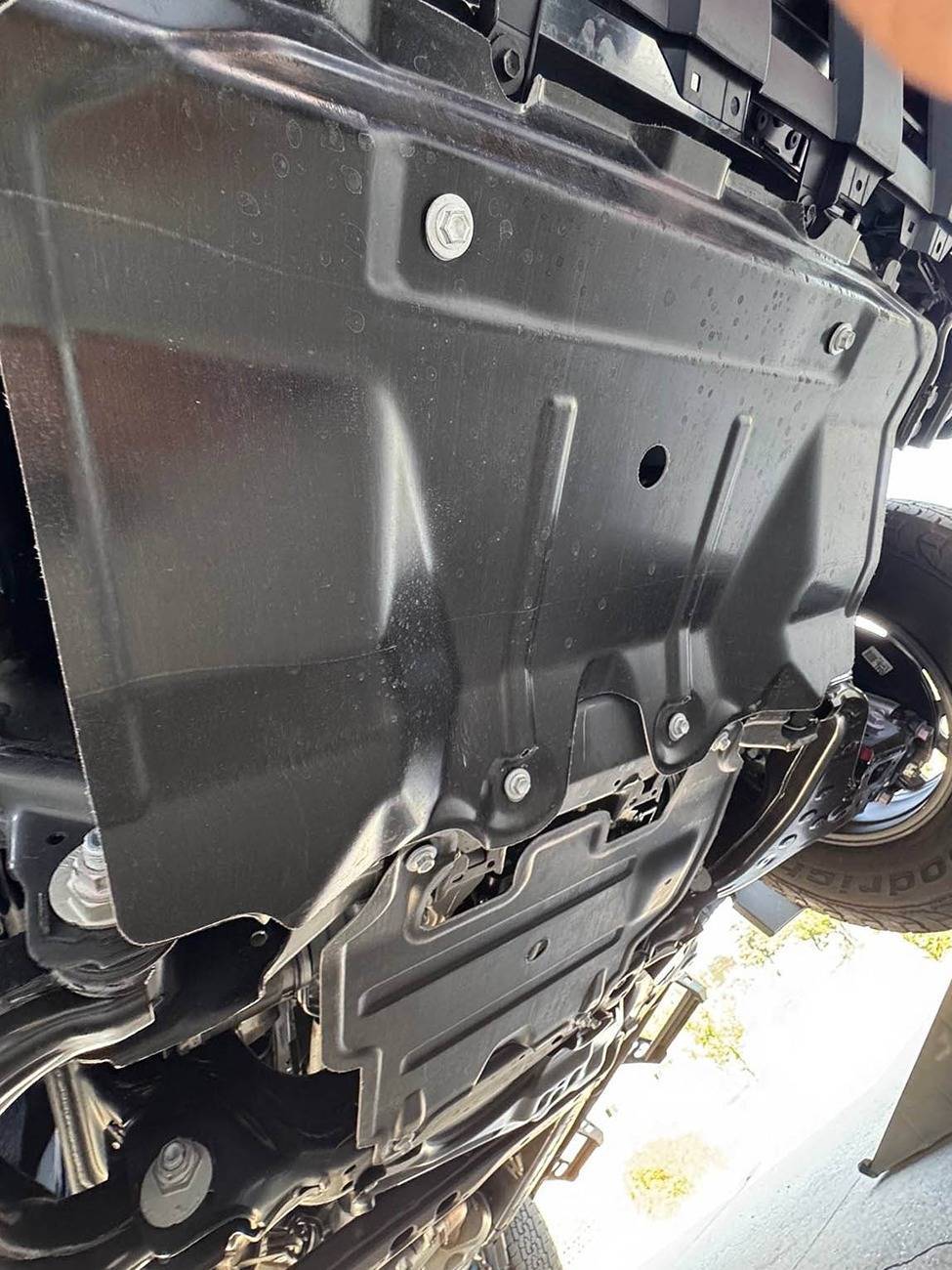 2025 4runner 6th gen All Trailhunter Skid Plates install on TRD Off-Road: Front Bash Plate, Diff Skid, Transmission Skid Plate TRD Off-Road factory OEM bash plate