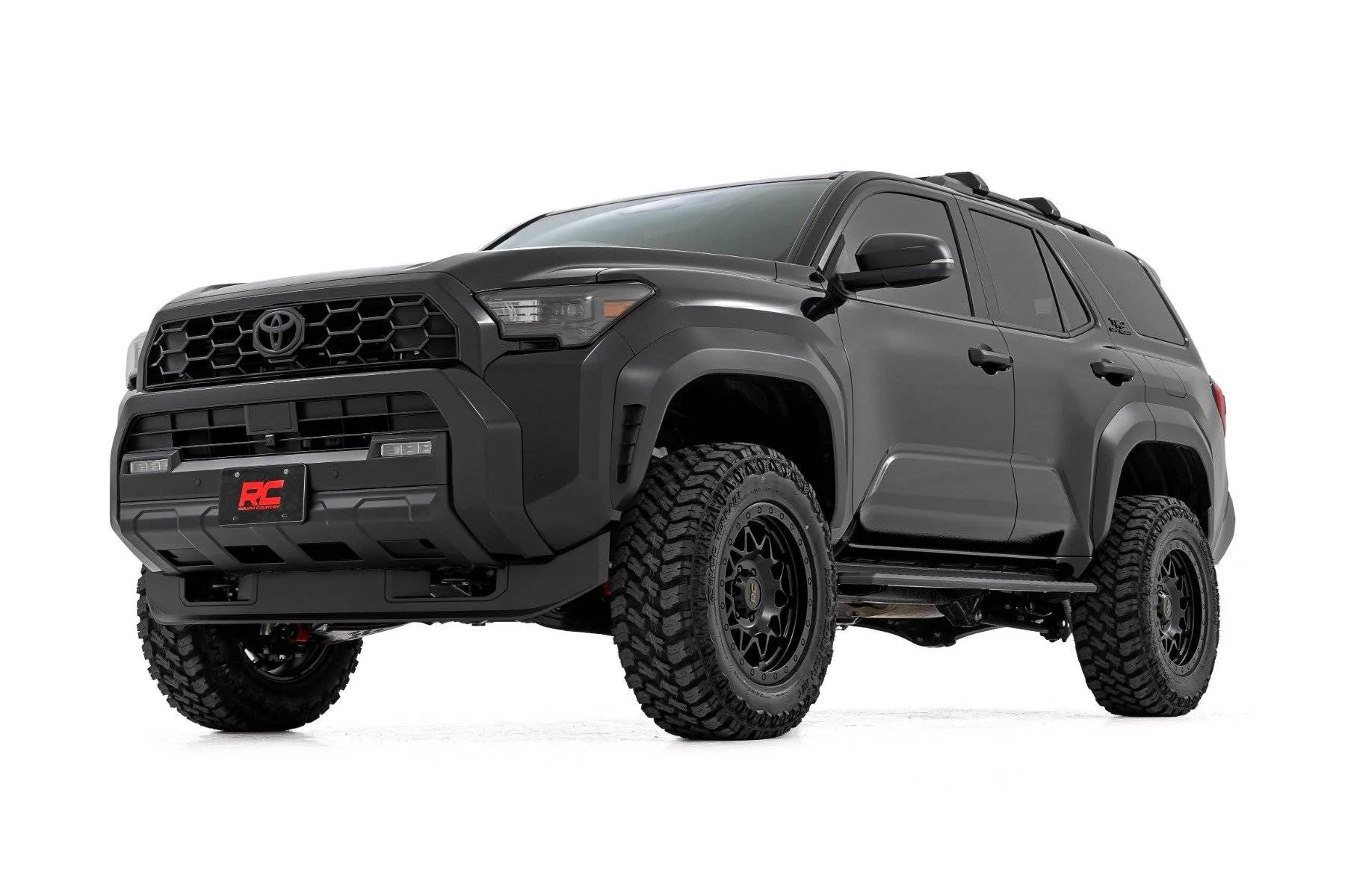 2025 Toyota 4runner Rough Country 3.5" Inch Lift Kit 2025+ 4Runner 6th Gen build w/ Mud Terrains, 0 Offset Wheels (for TRD Off-Road) Rough Country 3.5%22 Inch Lift Kit  0 Offset Wheels Mud Terrain Tires 9