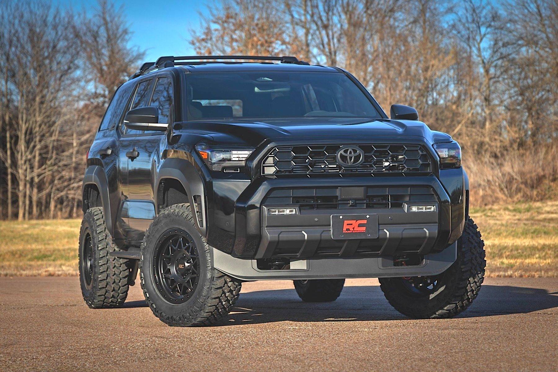 2025 Toyota 4runner Rough Country 3.5" Inch Lift Kit 2025+ 4Runner 6th Gen build w/ Mud Terrains, 0 Offset Wheels (for TRD Off-Road) Rough Country 3.5%22 Inch Lift Kit  0 Offset Wheels Mud Terrain Tires 6