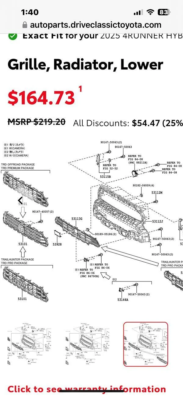 2025 4runner 6th gen Trailhunter / TRD Pro grille direct bolt-on install on SR5? IMG_7344