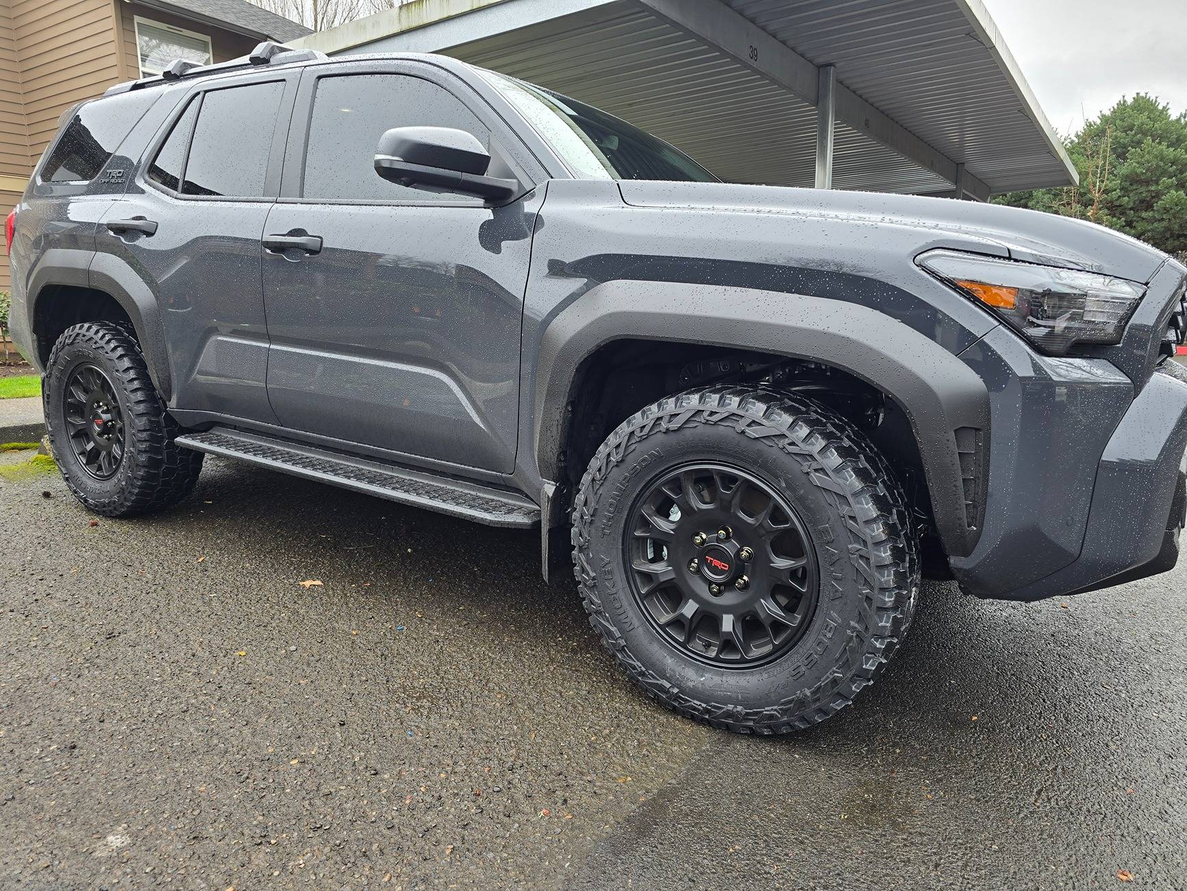 2025 Toyota 4runner Mickey Thompson Baja Boss A/T 285/65R18 (33.2") on TRD Wheels + stock TRD Off-Road suspension 20250315_154549