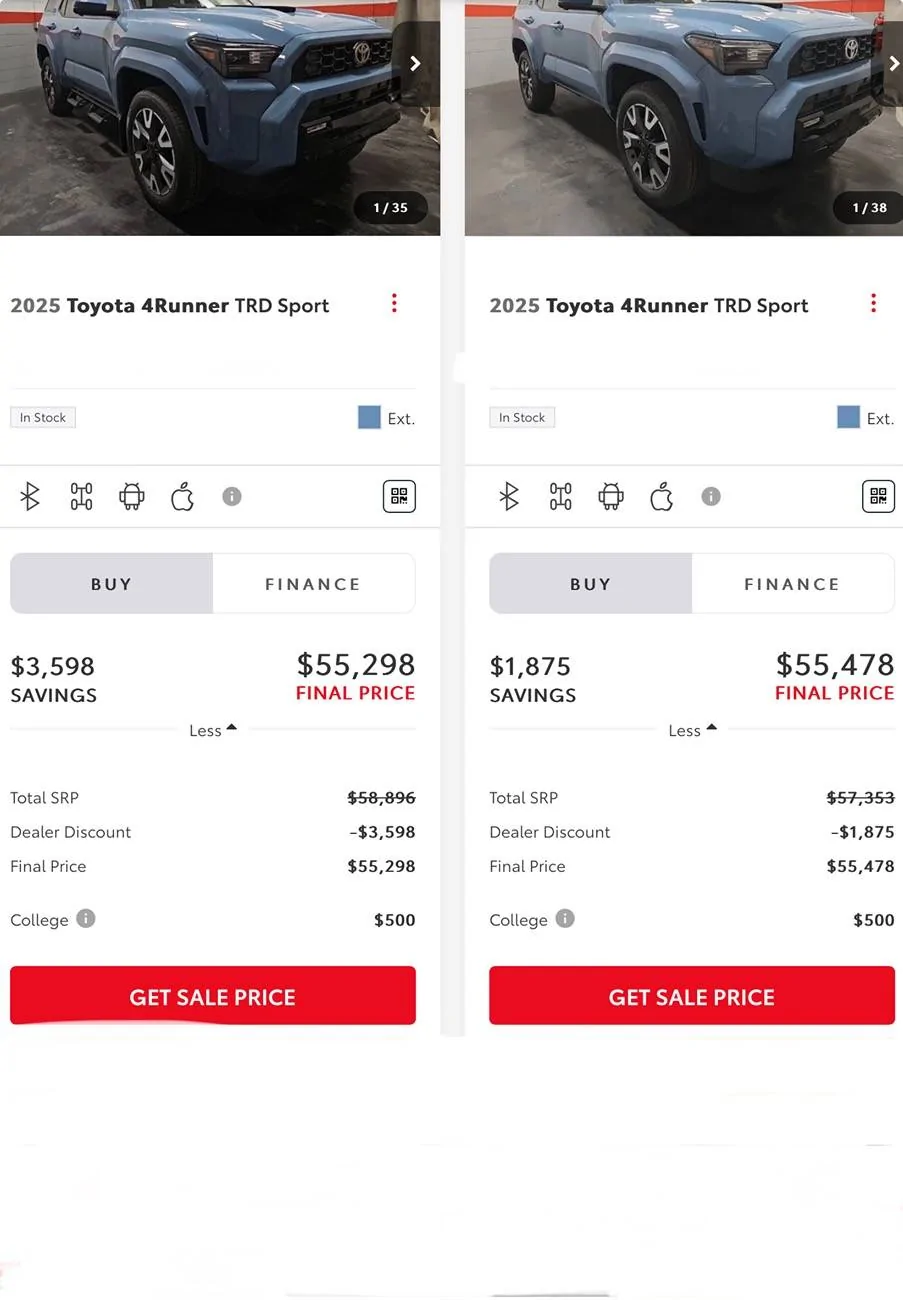2025 4runner 6th gen $4,000 Discount Already on TRD Off Road Premium IMG_0106