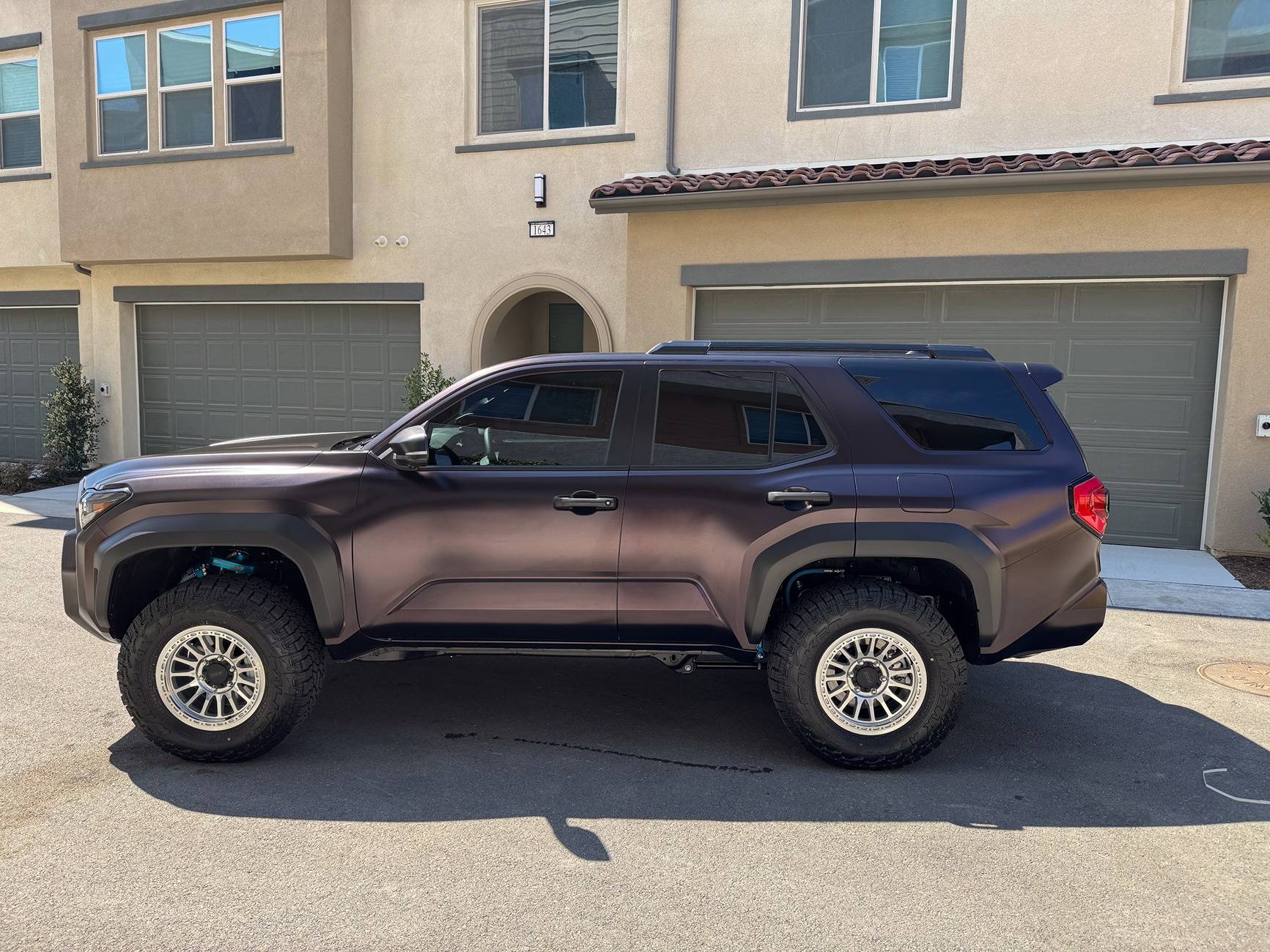 2025 4runner 6th gen Vinyl wrapped 2025 4Runner build: 2" level lift, +25 offset RRW wheels, 285/70R17 Wildpeak AT4W, Camburg Upper Control Arm, KING Shocks 20% XPEL ceramic tint  1