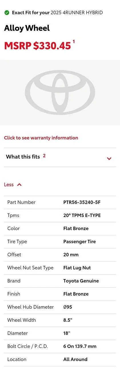 2025 4runner 6th gen Trailhunter wheels installed on TRD Off-Road Screenshot_20250226_162012_Chrom