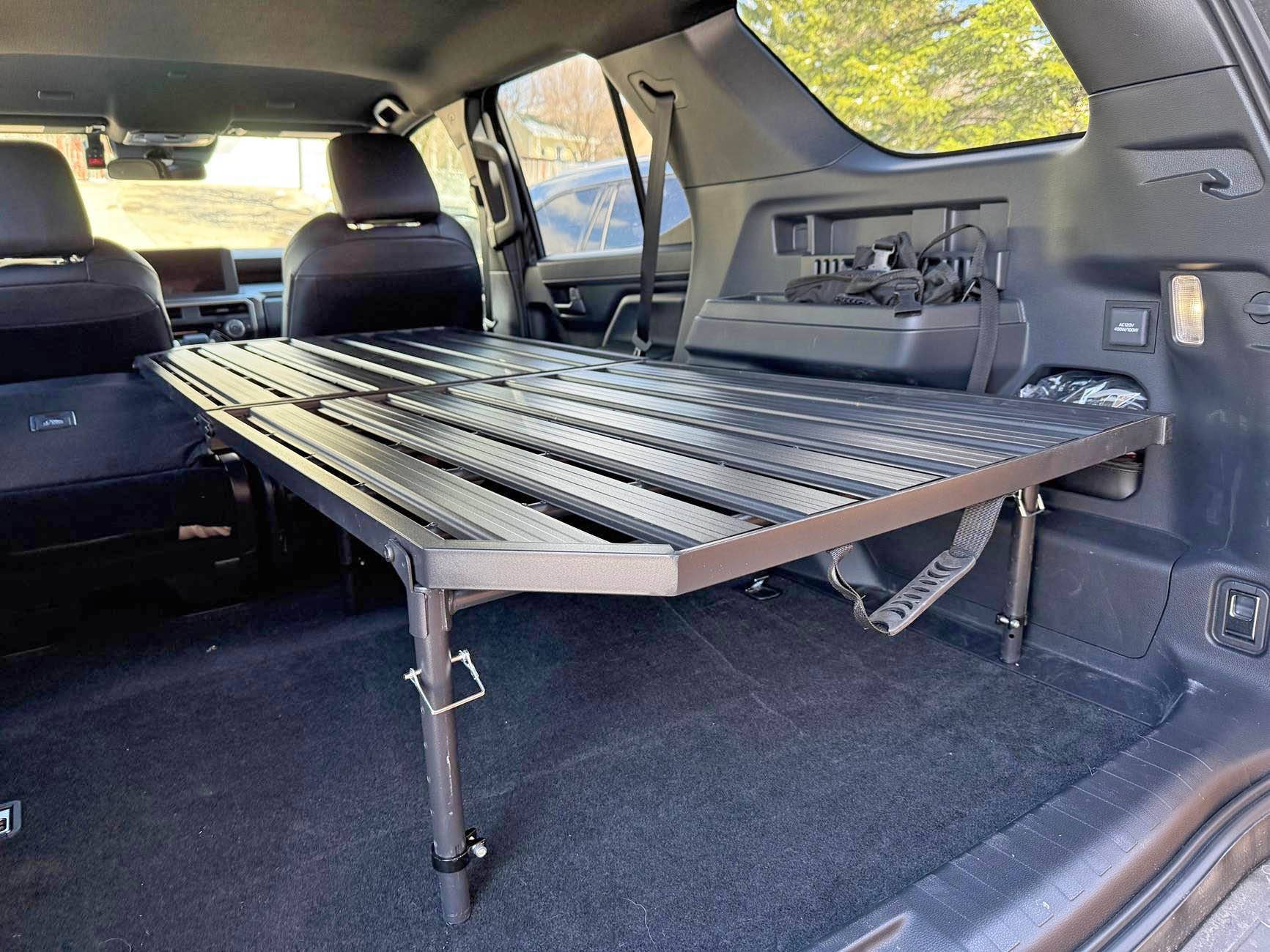 2025 4runner 6th gen Camping / sleeping bed in cargo area with Nokhu Gear Pack Rack platform & mattress IMG_2260