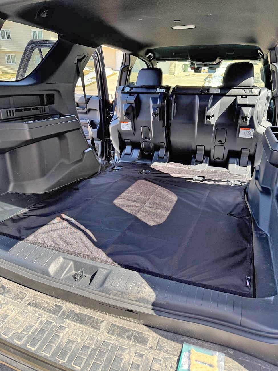 2025 4runner 6th gen Camping / sleeping bed in cargo area with Nokhu Gear Pack Rack platform & mattress IMG_2271