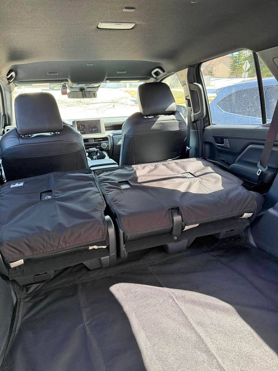 2025 4runner 6th gen Camping / sleeping bed in cargo area with Nokhu Gear Pack Rack platform & mattress IMG_2273